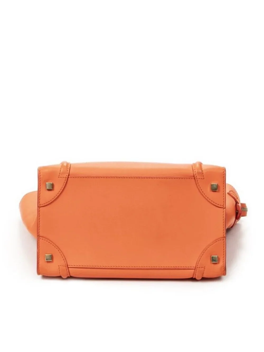 Celine Mini Luggage Orange Calfskin Leather Shoulder Bag - Picture 6 of 10
